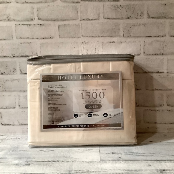 Hotel Luxury 6Pc Queen Size Cotton Rich 1500 Thread Count Sheet Set - Picture 3 of 4